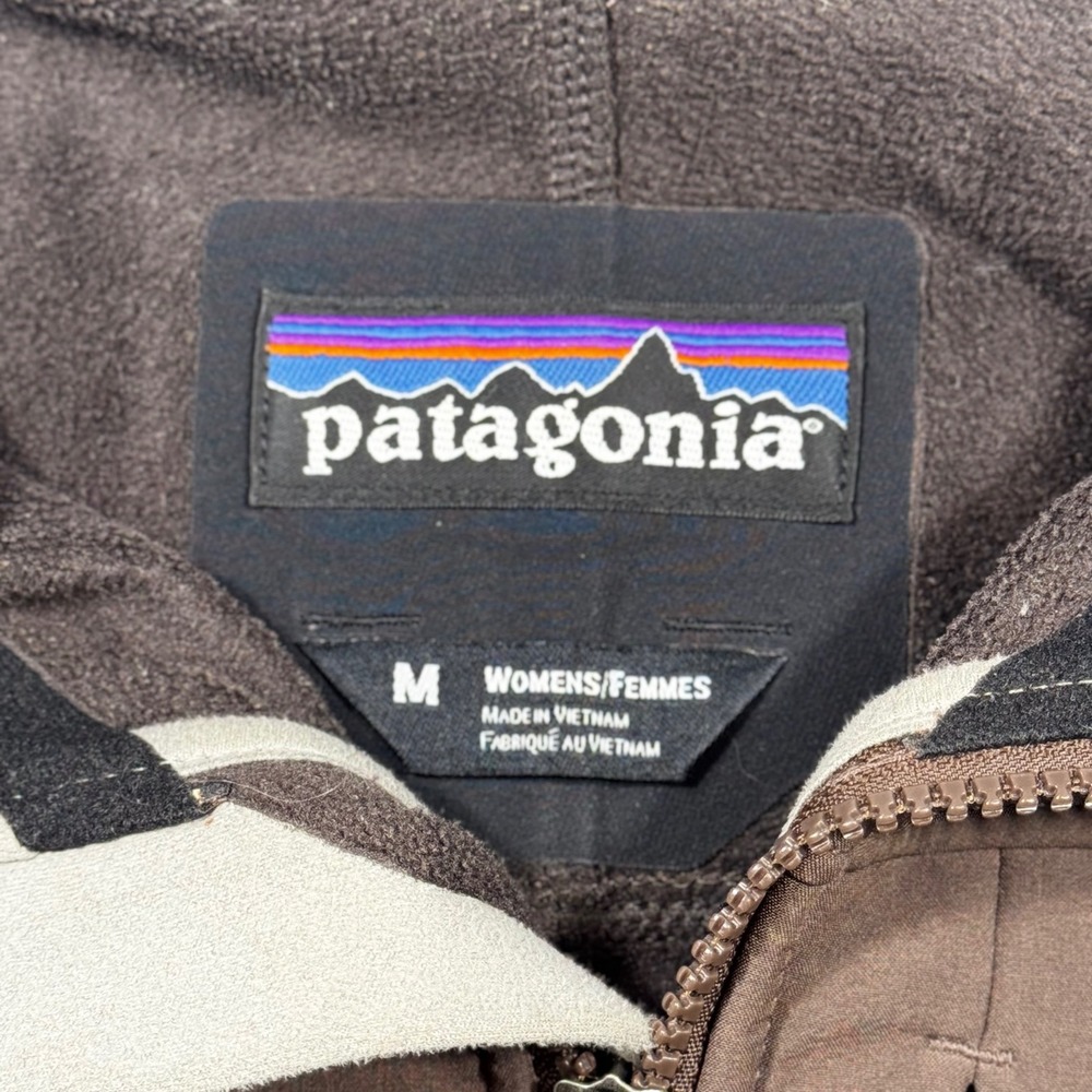 Patagonia Adze Womens Softshell Jacket Brown Fleece Lined Full Zip Medium M - Picture 4 of 8